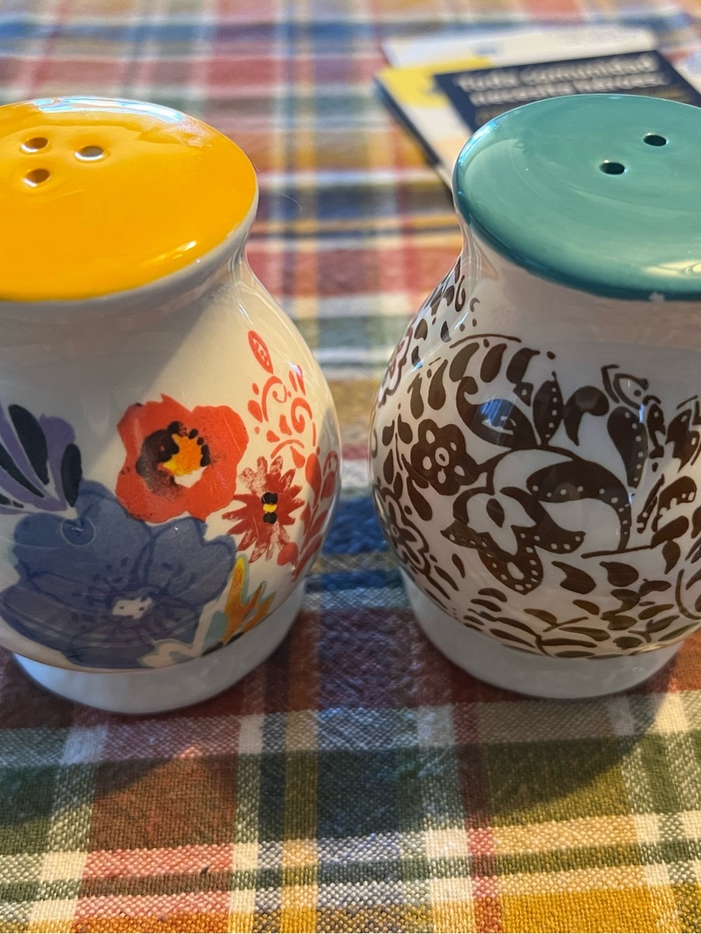The Pioneer Woman Floral Salt and Pepper Shakers - Yellow & Teal Tops